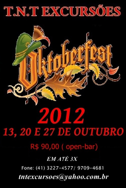 Excursão Oktoberfest 2012 saindo de Curitiba